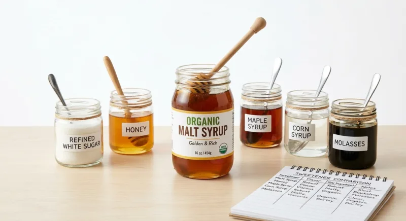 Jarabe de malta orgánico vs. azúcar y más 9 Organic Malt Syrup vs Sugar, Corn Syrup & More: Full Comparison